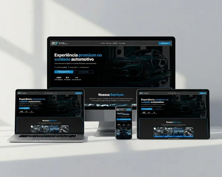 Mockup do projeto Estética Automotiva
