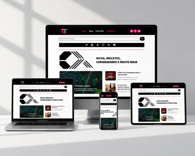 Mockup do projeto Gamer Consolado