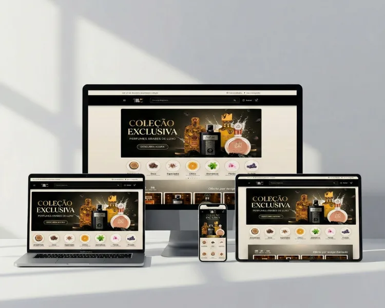 Mockup do projeto Inulc Perfumes