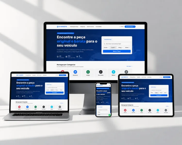 Mockup do projeto Portal E-Sudeste